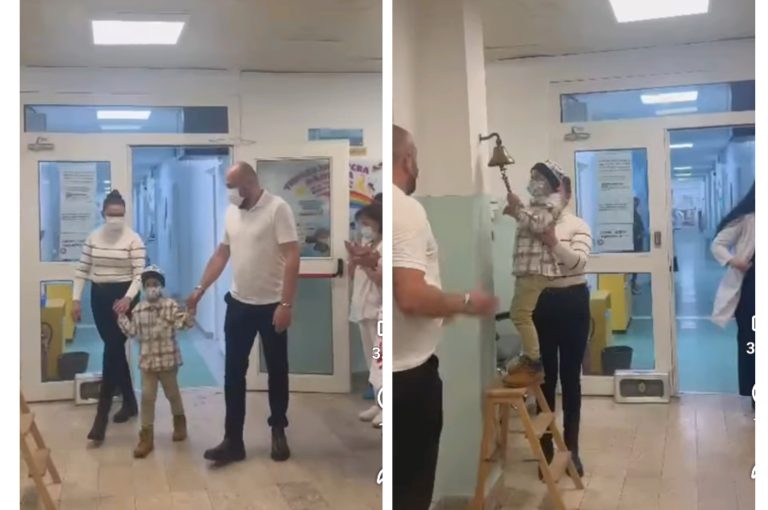 (ВИДЕО) Малиот јунак Дамјан ја доби најважната битка – со ѕвоно се одјави од детската клиника во Скопје