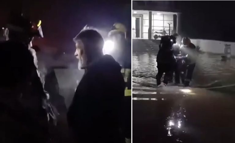(ВИДЕО) Драматичнa полноќна акција – се вадат и спасуваат луѓе од нивните домови по поплавите