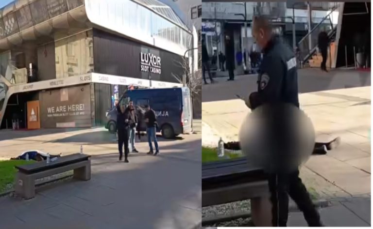 (ВИДЕО) Мртов човек лежи на плоштадот Македонија – полицијата на терен